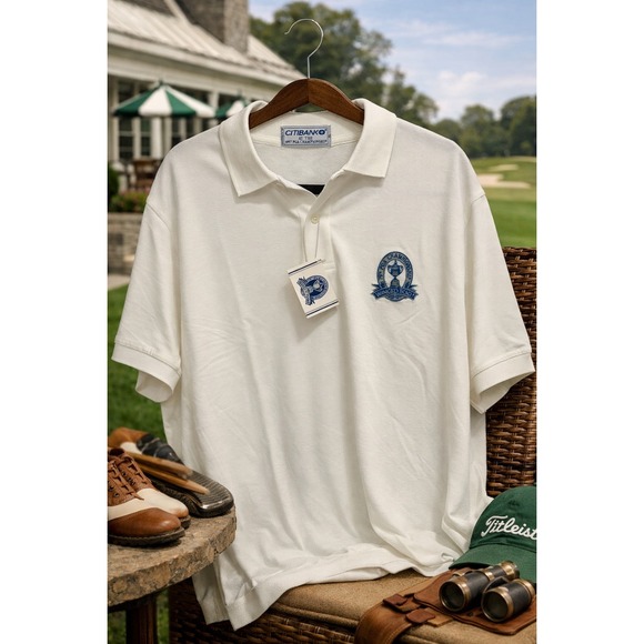 PGA Tour Other - NWT 1997 PGA Championship Winged Foot Citibank Golf Polo Shirt XL White Vintage